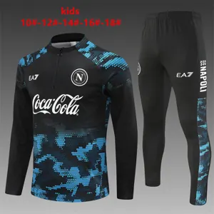 24-25 Napoli Kids Long Sleeve Training Suit Football Shirts
