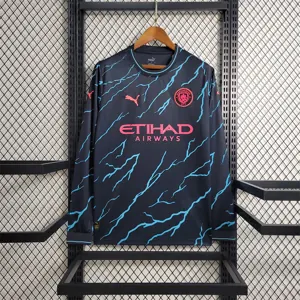 23-24 Manchester City Third away long sleeve size S-4XL Soccer Jerseys