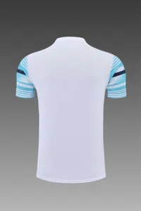 22-23 Manchester City Training Wear Short Sleeve Kit White and Blue Colorblock 3