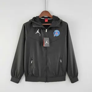 22-23 PSG black windbreaker-1