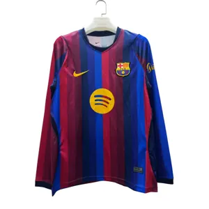 26-27 Barcelona Mens Home Kit Football Long Sleeve T-Shirt AAAAJersey Supply Yupoo 4 1