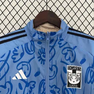 2024 Tigres UANL Beige&Blue Trench Coat Reversible Windbreaker Double-Sides Jacket 9
