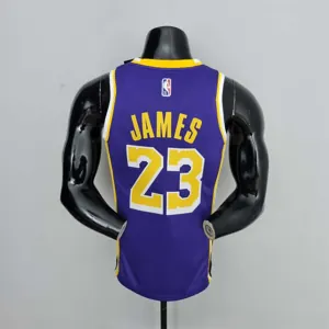 75th Anniversary James #23 Los Angeles Lakers Jordan Purple NBA Jersey 6