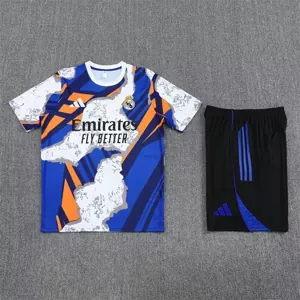 25-26 Real Madrid Pre-Match Blue&White Training Kits Football Tracksuits 1