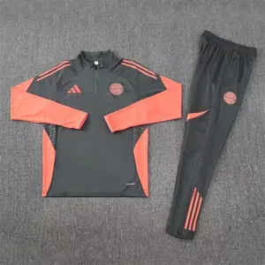 25-26 Bayern Munich Grey Training Kits Long Football Tracksuits 1