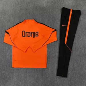 2026 Netherlands Mens Kit Orange Half Pull Training Suit Yupoo 6 5