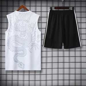 24-25 Real Madrid Dragon White Training Vest Kits(Top+Shorts) Football Replicas Yupoo 3