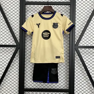 25-26 Barcelona Away Kid Kits Youth Apparels Sport AAAAJersey Supplier Yupoo