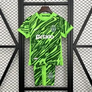 25-26 Sporting Lisbon Green Goalkeeper Kid Kits Youth Apparels Football AAAAJersey Supply Yupoo