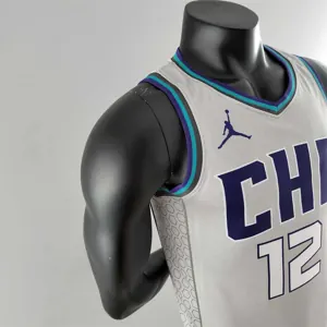 2019 Oubre jr. #12 Charlotte Hornets Grey NBA Jersey 2