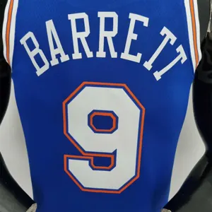 75th Anniversary Barrett#9 New York Knicks Jordan Limited Blue NBA Jersey 2