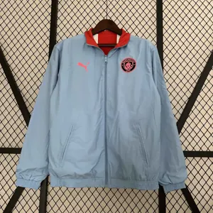 23-24 Manchester City Reversible Windbreaker Red&Blue Double-Sides Jacket Soccer Jerseys For Sa 4