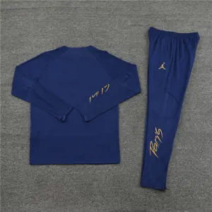 23-24 PSG Long Sleeve Kits Navy Zipper Training Suits Jersey Supplier Yupoo 2
