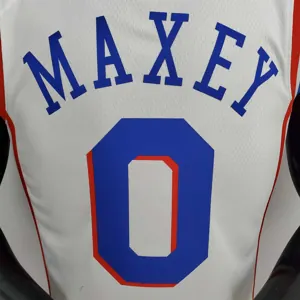 75th Anniversary Philadelphia 76ers MAXEY#0 White NBA Jersey 9