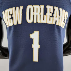 75th Anniversary New Orleans Pelicans Williams #1 Navy Blue NBA Jersey 7