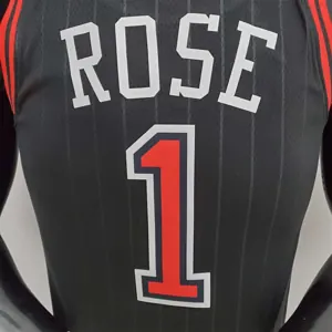 75th Anniversary Rose #1 Bulls Flyers Black NBA Jersey 2