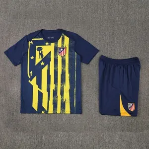 25-26 Atletico Madrid Navy&Yellow Training Kits Football Tracksuits 4
