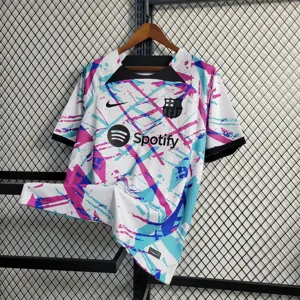 23-24 Barcelona White Training Suit 1