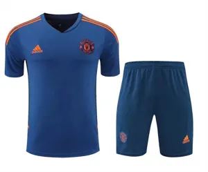 22-23 Manchester United Training Suit Short Sleeve Kit Blue 18