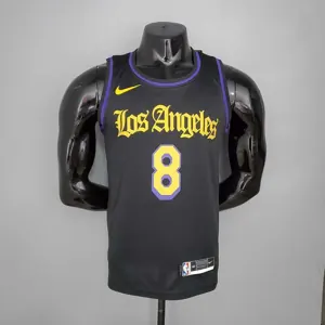 2021 Bryant#8 Los Angeles Lakers Black Latin Black
