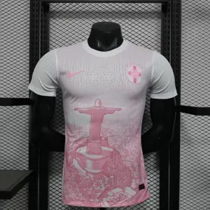 2025 Brazil Cristo Redentor Pink Special Edition Football Player Version T-Shirt AAAAJersey Yup