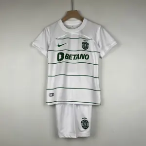 23-24 Sporting Lisbon Away Kids Kits Children Suits Football Jerseys Yupoo