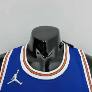 75th Anniversary Barrett#9 New York Knicks Jordan Limited Blue NBA Jersey 7