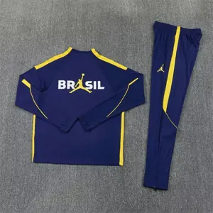 2026 Jordan Brazil Mens Kit Royal Blue Half Pull Training Suit Yupoo 7 7