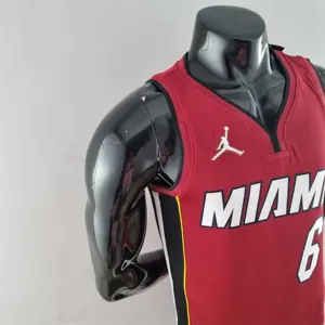 75th Anniversary Miami Heat Jordan JAMES #6 Burgundy NBA Jersey 2