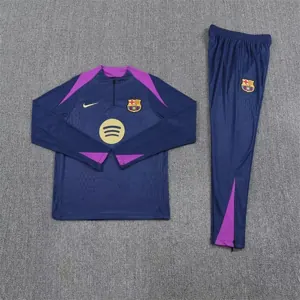 25-26 Barcelona Navy Training Kits Long Football Tracksuits-1 2