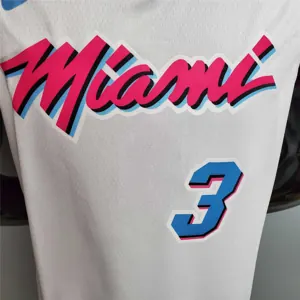 WADE #3 Miami Heat V-neck White 1