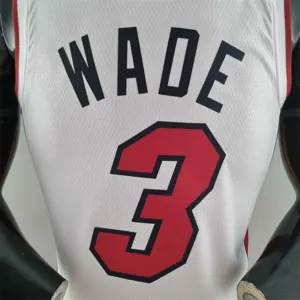 75th Anniversary Miami Heat WADE #3 White NBA Jersey 2