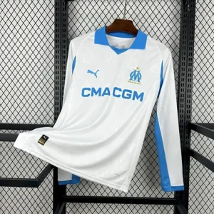 25-26 Marseille Home Kit Football Long Sleeve T-Shirt AAAAJersey Supply Yupoo