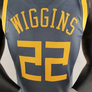 2018 WIGGINS #22 Golden State Warriors Grey NBA Jersey 4