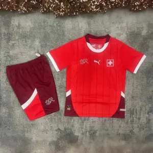 2024 Switzerland Home Kid Kits UEFA Euro Youth Apparels Football AAAAJersey Supplier 6