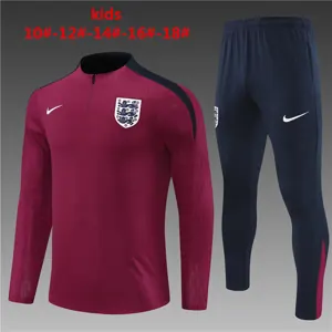 2024 England Kids Player Long Sleeve Training Suit Football Shirts