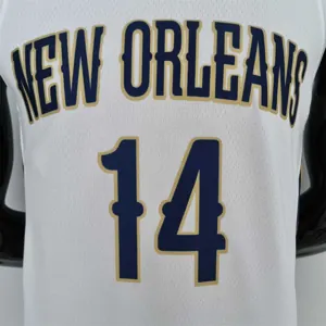 75th Anniversary New Orleans Pelicans Ingram #14 White NBA Jersey 1