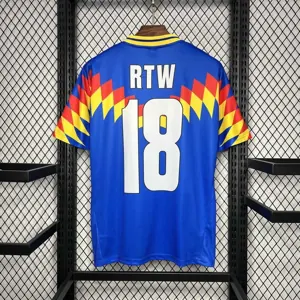 95-96 Club America RTW Blue Retro Kit Vintage Shirt Sport AAAAJersey Yupoo 3