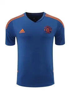 22-23 Manchester United Training Suit Short Sleeve Kit Blue 16