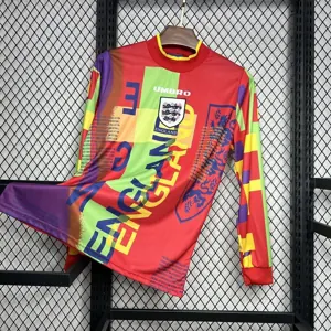 95-96 England Retro GoalKeeper Long Sleeve Kit Vintage Shirt Soccer AAAAJersey Yupoo 1