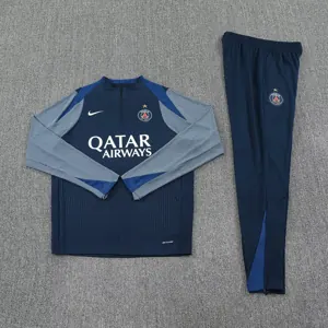 25-26 PSG Navy Training Long Football Player Version Tracksuits 1