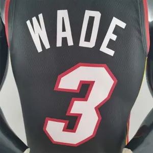 75th Anniversary Miami Heat WADE #3 black NBA Jersey 1