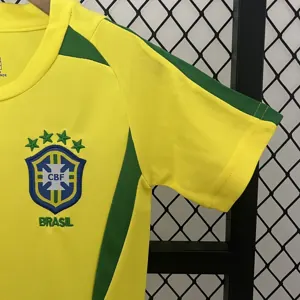 2002 Brazil Home Retro Kids Kit World Cup Shirt Soccer Jerseys Yupoo 6