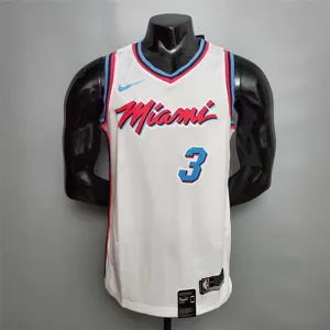 WADE #3 Miami Heat V-neck White