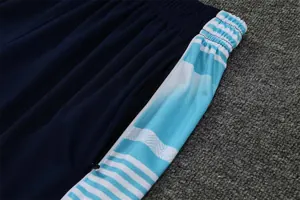 22-23 Manchester City Training Wear Short Sleeve Kit White and Blue Colorblock 9