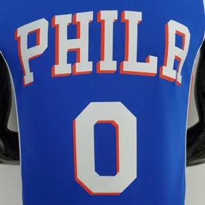 75th Anniversary Philadelphia 76ers MAXEY#0 Blue NBA Jersey 6