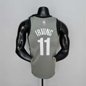 75th Anniversary Irving #11 Brooklyn Nets City Edition Gray NBA Jersey 1