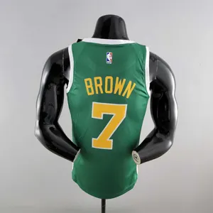 Boston Celtics BROWN#7 Green Gold NBA Jersey 5