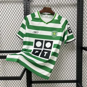 03-04 Sporting Lisbon Home Retro Kit Vintage Shirt AAAAJersey Supplier Yupoo