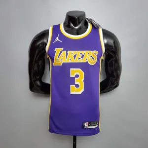 New Lakers Jordan DAVIS#3 Theme Purple Round Neck